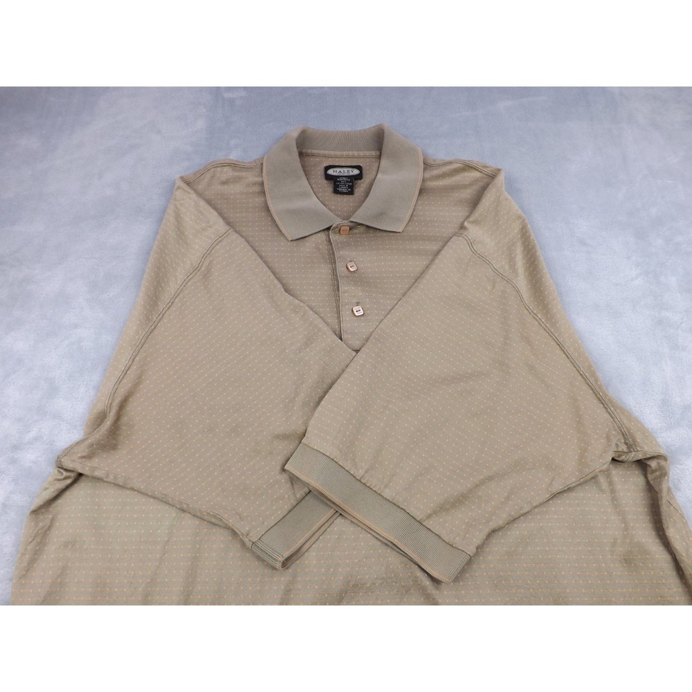 Haley Reserve Polo Shirts Men's XXL  Brn/Blk/Wht, Greenish Tan/Orange Set of Two - Picture 9 of 16